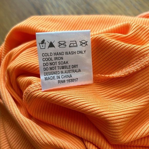 NWOT MARISSA Ribbed MINI Cut Out DRESS ORANGE Size 2 - Picture 12 of 14